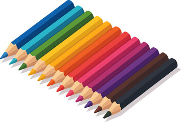 Obraz premium 12 color pencils isolated on white background