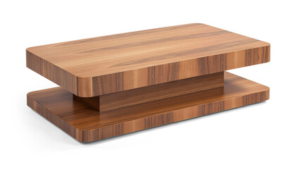 wooden coffee table isolated on white background 