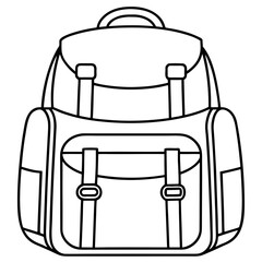 Travel Backpack line art vector