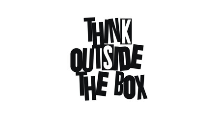Creative Thinking Quote Lettering For Innovation And Bold Ideas. Perfect For Posters, Office Decor, Workshops, Cards Or Motivation Materials. Vector Illustration.