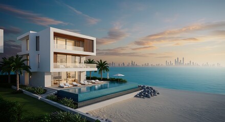 Obraz premium Beachfront residence in prime residential area in Dubai