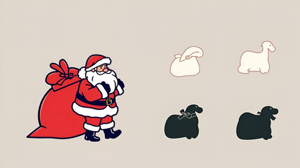 santa s bag vector icon