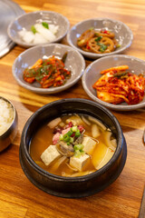 Korean traditional food. Soybean paste stew