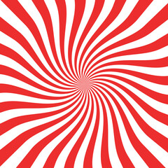 Fototapeta premium Vibrant red and white swirl pattern creating a dynamic optical illusion for modern backgrounds and designs