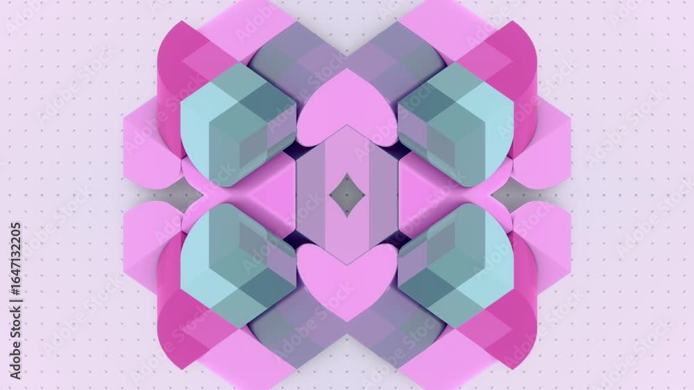 Poster dynamic op-art style loop animation. abstract colored shapes create the illusion of movement and dep