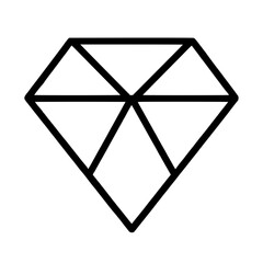Simple isolated black outline diamond icon design
