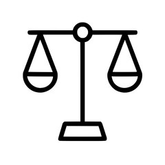 Scales of justice outline style black illustration
