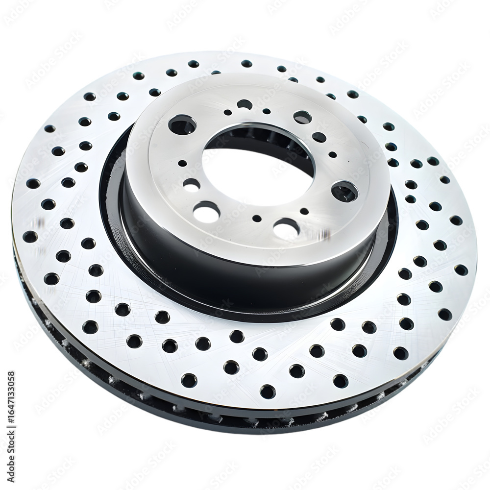 Poster close-up view of a high-performance brake rotor showcasing its intricate design and engineering