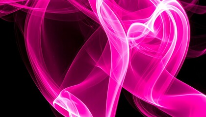 Vibrant Pink Smoke Wisps on Black Background Abstract Design
