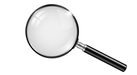 Magnifying glass for investigative work, detective stories, or business analysis, offering a closer look, a tool for research and discovery
