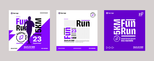 Fun run event Social Media Post Templates