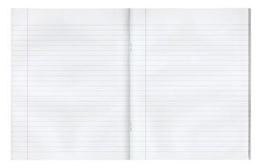 Open Notebook With Empty Lined Pages - High Resolution Isolated