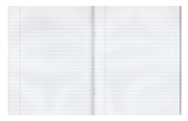 Open Notebook With Empty Lined Pages - High Resolution Isolated