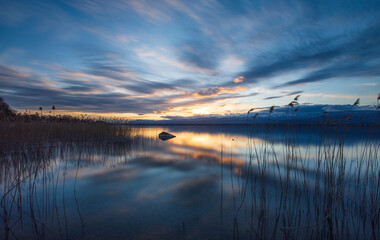 Coucher de soleil sur le lac Léman