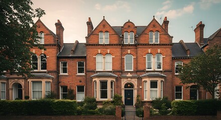 Naklejka premium Victorian townhouse featuring stunning architectural details in UK