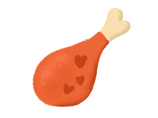 Illustration of a roasted chicken leg with bone