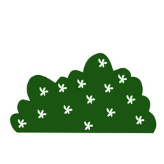 Green bushes with white daisy flower vector illustration