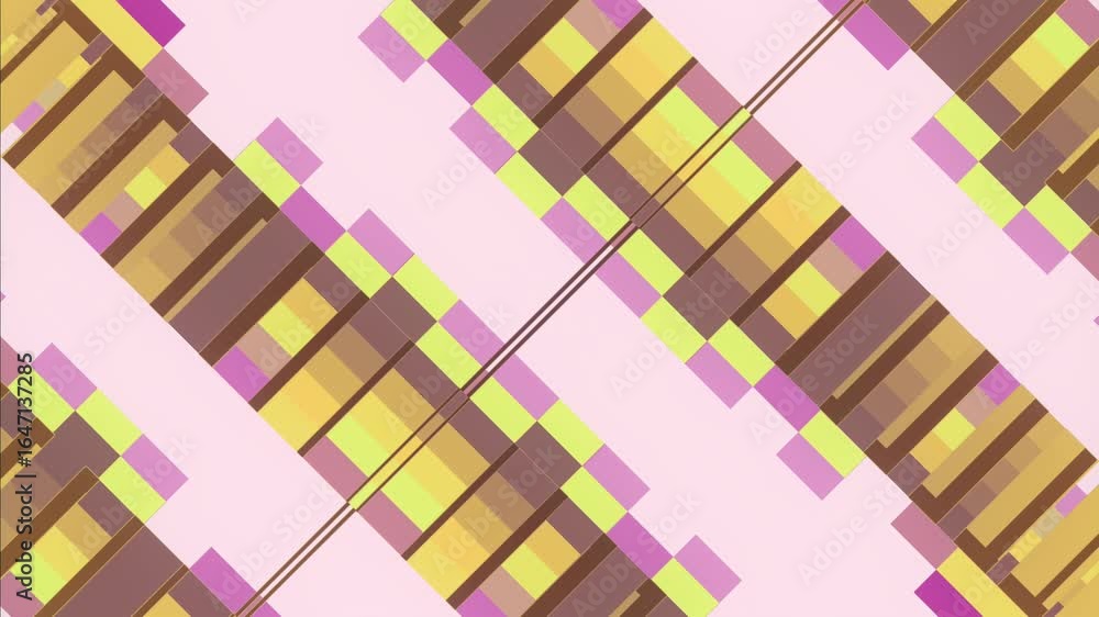 Poster abstract retro background with moving diagonal lines. the pattern features warm brown, yellow, light