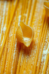 Spaghetti pasta macaroni close up texture art