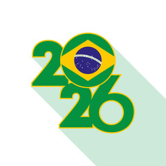 2026 Long Shadow Banner with Brazil Flag Inside.