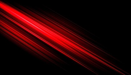 Fototapeta premium Long exposure of red light trails curving against a black background,