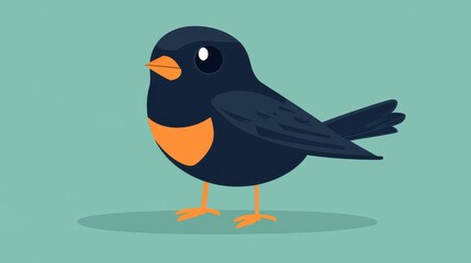 Obraz premium Bright and playful cartoon bird design, featuring sleek lines and a modern minimalist aesthetic for a fresh look.