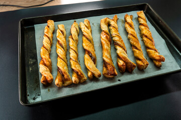 Caramel and puff pastry Twist. Puff pastry. Dessert