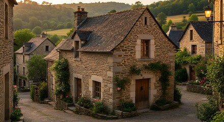 Stone village house showcasing unique craftsmanship in France