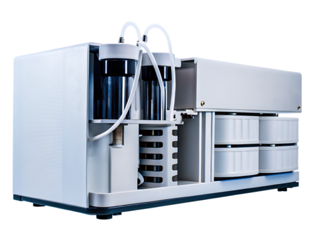 Laboratory liquid chromatography system isolated on a transparent background