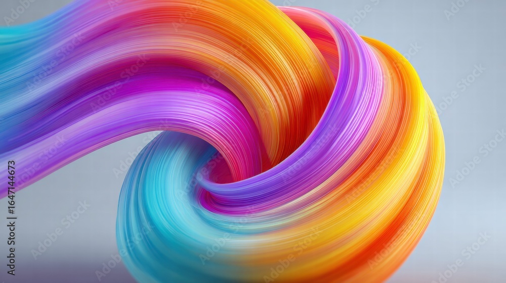 Aufkleber a mesmerizing swirl of colorful ribbons creates an abstract and dynamic design.