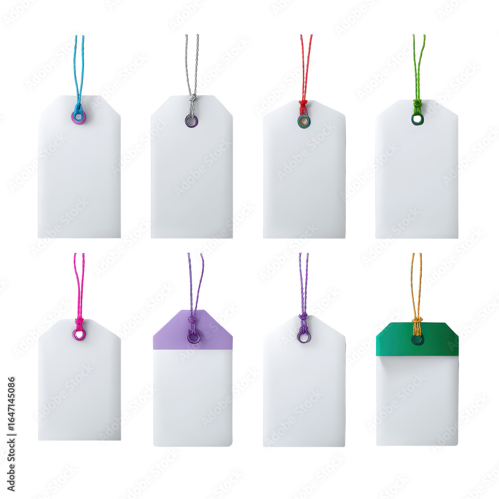 Poster labeling tags set isoleted on transparent background .