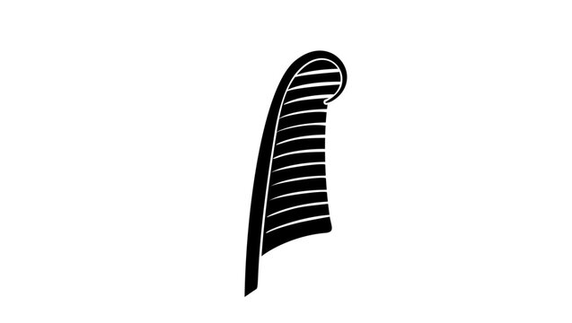 Maat Feather symbol,black isolated silhouette