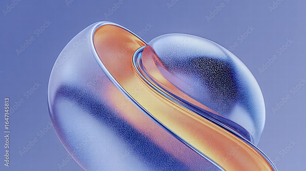 Poster intriguing abstract artwork featuring a dynamic metallic swirl of color and light in a studio settin