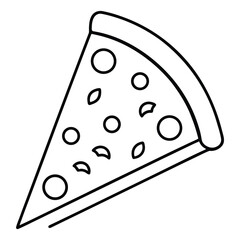 Simple Line Art Pizza Slice
