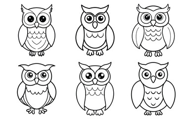 Cartoon Owls, bundle of owls, cartoon cute owl