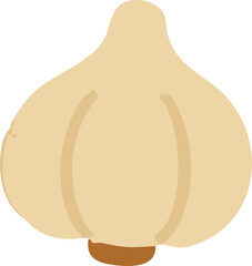 Garlic Vegetable Illustration, Isolated Background. Spice and Cooking Ingredient Graphic Design