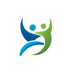 Obraz premium Abstract human figures in dynamic motion representing teamwork connection and well being isolated on white background