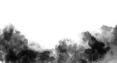 Realistic Dark Smoke Texture on Transparent Background