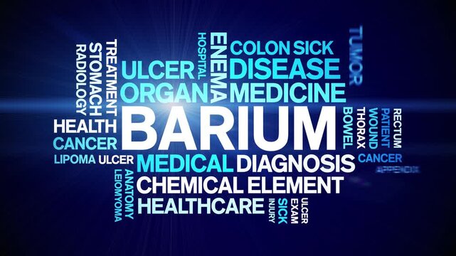 Barium animated word cloud-text design animation tag kinetic typography seamless loop.