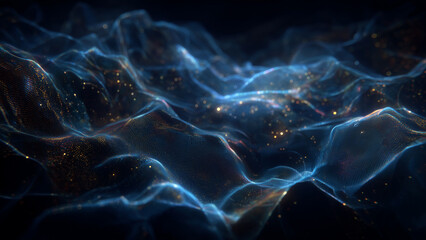 Cyberpunk Flowing Glass Waves and Aura Lighting