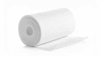 Fototapeta premium White isolated paper roll on background studio setting product photography clean environment