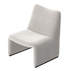 Creative Designer Chair in light fabric, isolated.