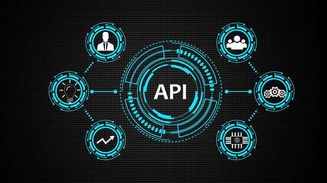 API - Application Programming Interface. Software development tool. Business, modern technology, internet and networking concept