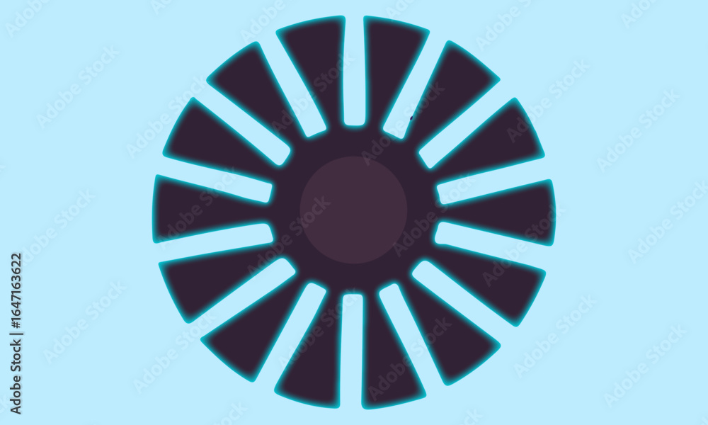 Aufkleber abstract sunburst design with dark center on central circle surrounded by radiating triangular shape