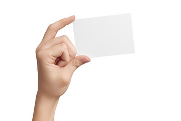 Obraz premium Man holding a blank rectangular piece of brown paper isolated on white or transparent background.PNG