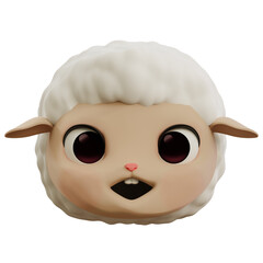 very cute sheep 3d emoji