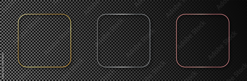 Poster set of three rounded square frames