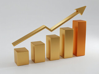 business graph on white background