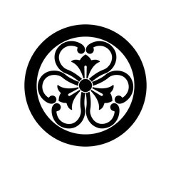 片喰紋・丸に花剣蔓片喰（まるにはなけんつるかたばみ）