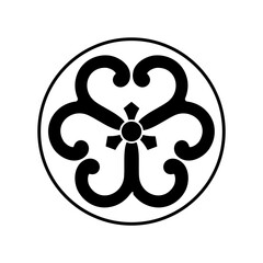 片喰紋・糸輪に蔓片喰（いとわにつるかたばみ））/ 糸輪に中陰の蔓片喰（いとわにちゅうかげのつるかたばみ）